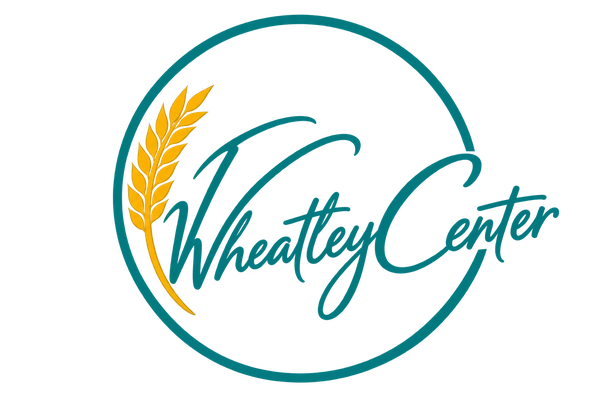 The store’s teal circular Wheatley Center mark with golden wheat.